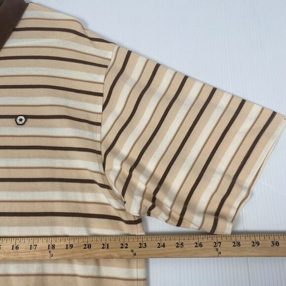 Vintage South Pole Polo Shirt Mens XLarge Brown Stripes Authentic Collection - Picture 11 of 12